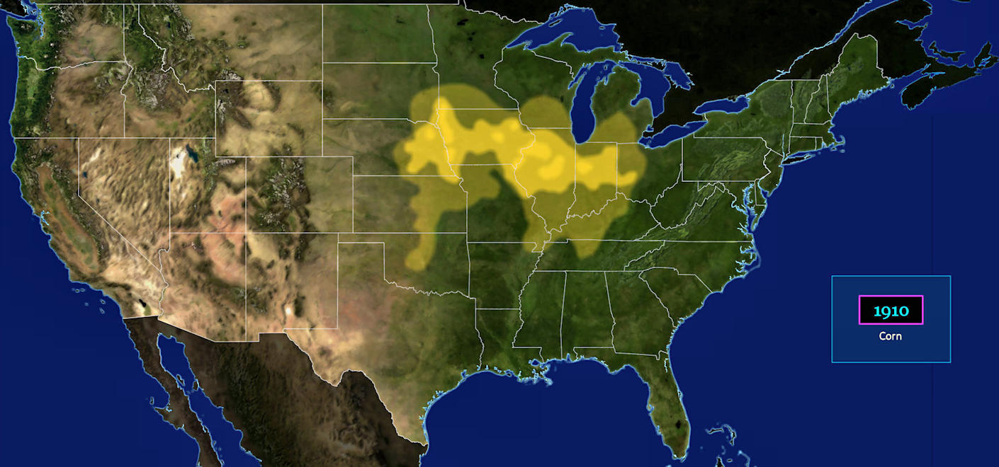 Corn is still #1 export, 1910 map